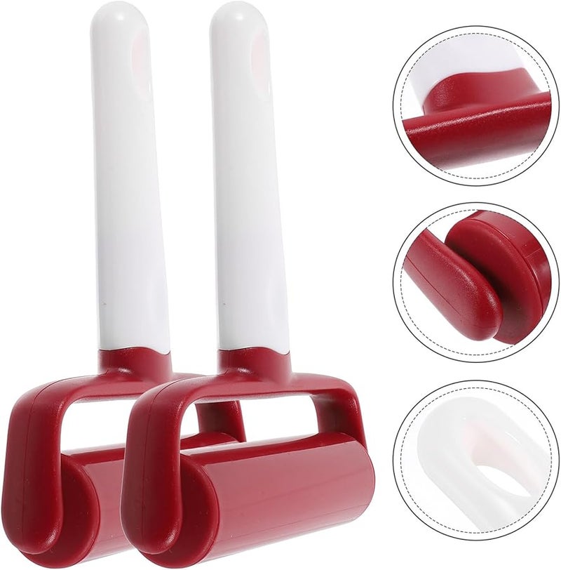 2Pcs Plastic Rolling Pin Dough Roller With Ergonomic Handle For Even Thickness Baking - Image 3